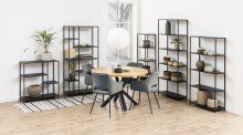 Standregal >Newcastle< in schwarz, Stahl - 79,5x165x30cm (BxHxT)