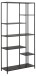 Standregal >Newcastle< in schwarz, Stahl - 79,5x165x30cm (BxHxT)