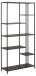 Standregal >Newcastle< in schwarz, Stahl - 79,5x165x30cm (BxHxT)