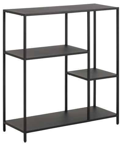 Standregal >Newcastle< in schwarz, Stahl - 79,5x86x30cm (BxHxT)