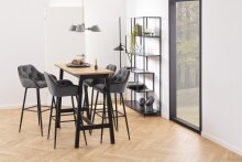 Regal >Seaford< in schwarz, MDF, Stahl - 114x185x35cm (BxHxT)