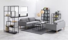 Regal >Seaford< in schwarz, MDF, Stahl - 114x185x35cm (BxHxT)