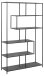 Regal >Seaford< in schwarz, MDF, Stahl - 114x185x35cm (BxHxT)