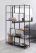 Regal >Seaford< in schwarz, MDF, Stahl - 114x185x35cm (BxHxT)