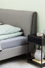 Nachtkonsole >Seaford< in schwarz, MDF, Stahl - 42x63x35cm (BxHxT)