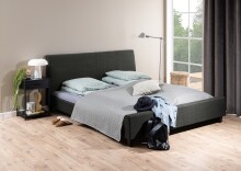 Nachtkonsole >Seaford< in schwarz, MDF, Stahl - 42x63x35cm (BxHxT)