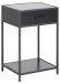 Nachtkonsole >Seaford< in schwarz, MDF, Stahl - 42x63x35cm (BxHxT)