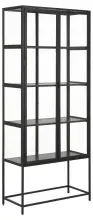 Glasvitrine >Seaford< in schwarz, Stahl -...