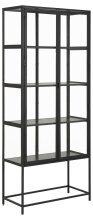 Glasvitrine >Seaford< in schwarz, Stahl -...
