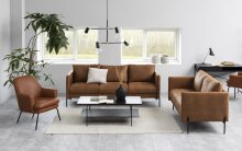 Couchtisch >Angus< in schwarz, MDF, Stahl - 115x40x60cm (BxHxT)