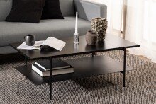 Couchtisch >Angus< in schwarz, MDF, Stahl -...