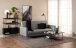 Couchtisch >Angus< in schwarz, MDF, Stahl - 115x40x60cm (BxHxT)