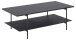 Couchtisch >Angus< in schwarz, MDF, Stahl - 115x40x60cm (BxHxT)