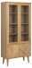 Glasvitrine >Nagano< in Eiche, MDF - 80x178x37cm (BxHxT)