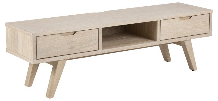 TV-Board >A-Line< in Eiche weiss pigmentiert - 150x45x40cm (BxHxT)