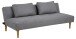 Schlafsofa >Lucca< in Grau, Polyester, Rubberwood - 180x74x86cm (BxHxT)