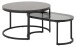 Satztisch >Spiro< (2-teilig) in schwarz, Glas, MDF, Stahl - 70x42x70cm (BxHxT)