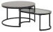 Satztisch >Spiro< (2-teilig) in schwarz, Glas, MDF, Stahl - 70x42x70cm (BxHxT)