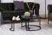 Satztisch >Spiro< (2-teilig) in schwarz, Glas, MDF, Stahl - 70x42x70cm (BxHxT)