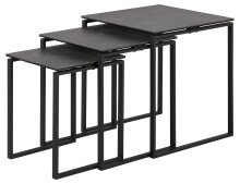 Satztisch >Katrine< (3-teilig) in schwarz - 50x55x50 (BxHxT)