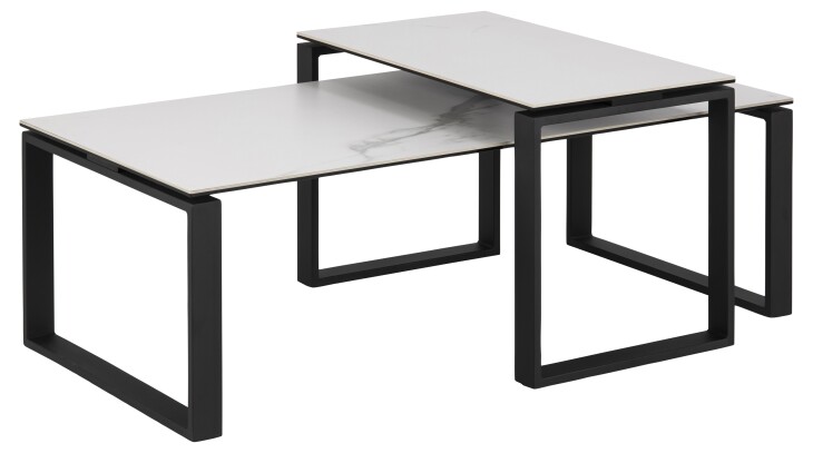 Couchtisch >Katrine< (2-teilig) in weiss - 115x45x69 (BxHxT)