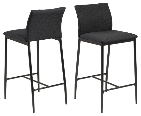 4-Fußstuhl >Demina< (2er-Set) in Grau, Polyester, Stahl - 41x90,5x48,5cm (BxHxT)