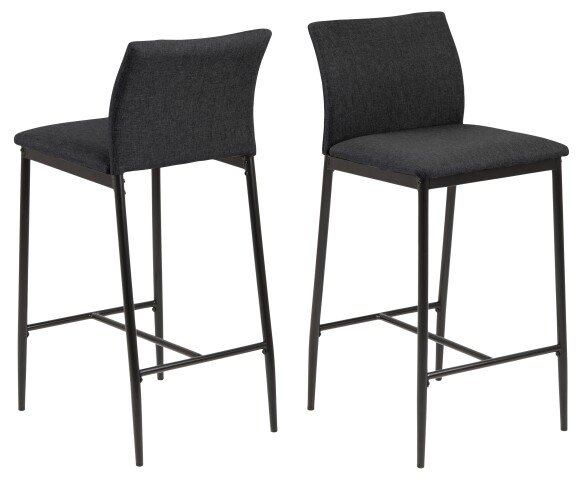 4-Fußstuhl >Demina< (2er-Set) in Grau, Polyester, Stahl - 41x90,5x48,5cm (BxHxT)