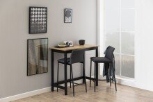 4-Fußstuhl >Demina< (2er-Set) in Grau, Polyester, Stahl - 41x90,5x48,5cm (BxHxT)