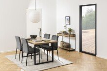 Polsterstuhl >Demi< (2er-Set) in Grau, Polyester, Stahl - 45x90,5x55cm (BxHxT)