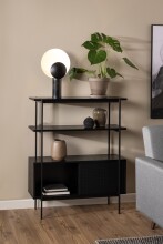 Standregal >Angus< in schwarz, MDF, Stahl - 94x113,8x27cm (BxHxT)