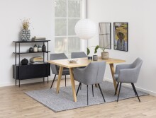 Standregal >Angus< in schwarz, MDF, Stahl - 94x113,8x27cm (BxHxT)
