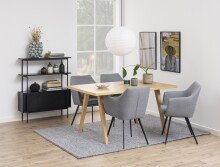 Standregal >Angus< in schwarz, MDF, Stahl - 94x113,8x27cm (BxHxT)