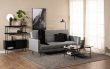 Standregal >Angus< in schwarz, MDF, Stahl - 94x113,8x27cm (BxHxT)