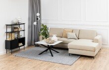 Standregal >Angus< in schwarz, MDF, Stahl - 94x113,8x27cm (BxHxT)
