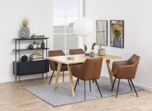 Standregal >Angus< in schwarz, MDF, Stahl - 94x113,8x27cm (BxHxT)
