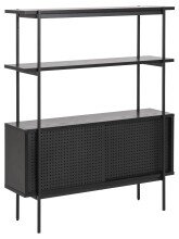 Standregal >Angus< in schwarz, MDF, Stahl -...