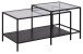 Satztisch >Seaford< (2-teilig) in Klar, Glas, Stahl - 90x50x55cm (BxHxT)