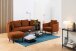Couchtisch >Bayonne< in Grau, Glas, Stahl - 95x42x50cm (BxHxT)