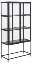 Glasvitrine >Seaford< in schwarz, Stahl -...