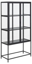 Glasvitrine >Seaford< in schwarz, Stahl -...