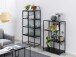 Glasvitrine >Seaford< in schwarz, Stahl - 77x150x35cm (BxHxT)