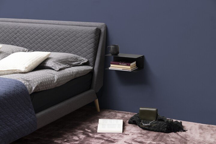 Wandregal >Joliet< (2er-Set) in schwarz, Stahl - 35x14x20cm (BxHxT)
