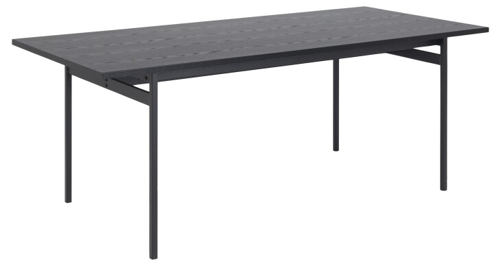 Esstisch >Angus< in schwarz, MDF, Stahl - 200x74x90cm (BxHxT)