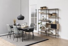 Esstisch >Angus< in schwarz, MDF, Stahl - 200x74x90cm (BxHxT)
