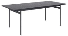Esstisch >Angus< in schwarz, MDF, Stahl -...