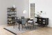 Esstisch >Angus< in schwarz, MDF, Stahl - 200x74x90cm (BxHxT)
