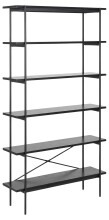 Regal >Angus< in schwarz, MDF, Stahl - 94x172x27cm...