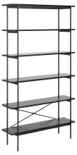 Regal >Angus< in schwarz, MDF, Stahl - 94x172x27cm...