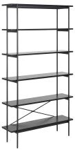 Regal >Angus< in schwarz, MDF, Stahl - 94x172x27cm...