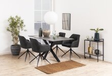 Armlehnstuhl >Brenda< in Grau, Polyester, Stahl - 58x84,5x54,5cm (BxHxT)